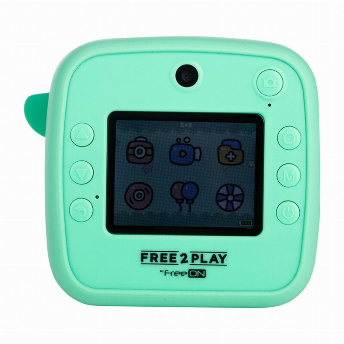 Aparat foto copii cu printare instant, Free2Play, Camere duale fata-spate, Cadre distractive, Cu 6 filtre, Dino [6]