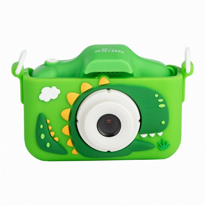Aparat foto digital pentru copii, Free2Play, Cu functie selfie, Cadre distractive, Cu 6 filtre, Dino [1]