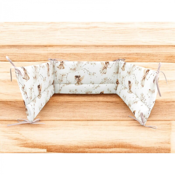 Aparatoare pentru patut, MimiNu, Din bumbac certificat Oeko Tex Standard 100, 180x30 cm, Cu panglici, Fairy [2]