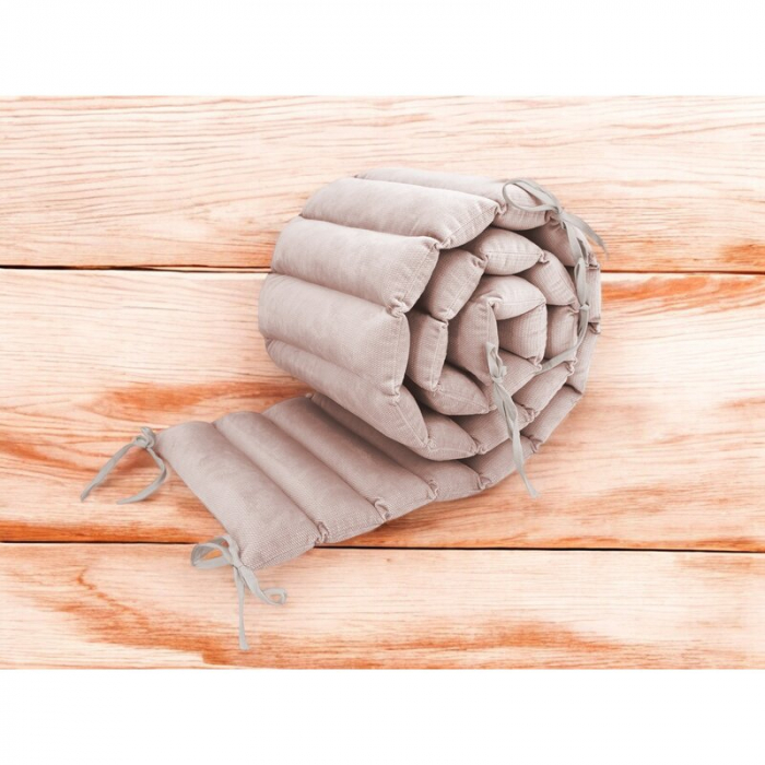 Aparatoare pentru patut, MimiNu, Tip panou, Pentru patut, Lungime 180 cm, Din catifea, Beige Pink [2]
