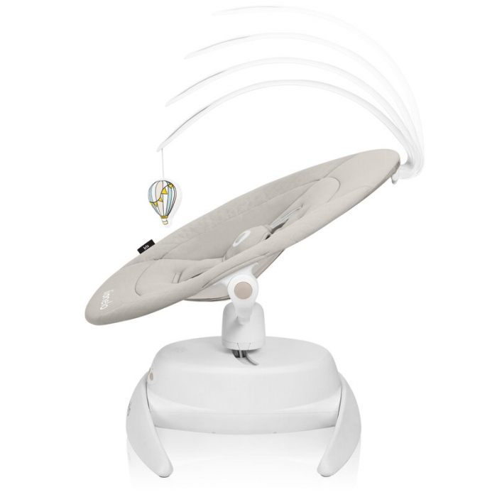 Balansoar, Lionelo, Iris, 2 in 1, Rotire 360 grade, Electric, Cu 3 moduri de leganare, Cu 5 trepte de viteza, Cu 3 pozitii de inclinare, 12 melodii, Silentios, Pana la 9 kg, Bej [8]