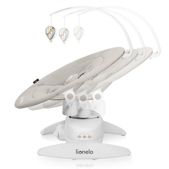 Balansoar, Lionelo, Iris, 2 in 1, Rotire 360 grade, Electric, Cu 3 moduri de leganare, Cu 5 trepte de viteza, Cu 3 pozitii de inclinare, 12 melodii, Silentios, Pana la 9 kg, Bej [5]