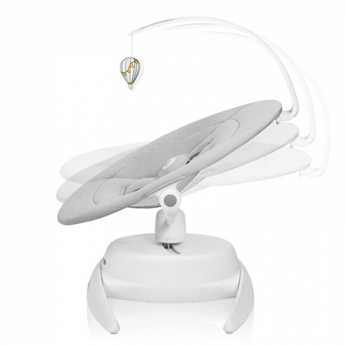 Balansoar, Lionelo, Iris, 2 in 1, Rotire 360 grade, Electric, Cu 3 moduri de leganare, Cu 5 trepte de viteza, Cu 3 pozitii de inclinare, Pana la 9 kg, Gri [4]