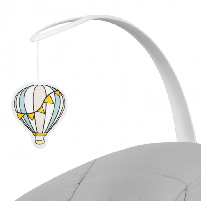 Balansoar, Lionelo, Iris, 2 in 1, Rotire 360 grade, Electric, Cu 3 moduri de leganare, Cu 5 trepte de viteza, Cu 3 pozitii de inclinare, Pana la 9 kg, Gri [13]