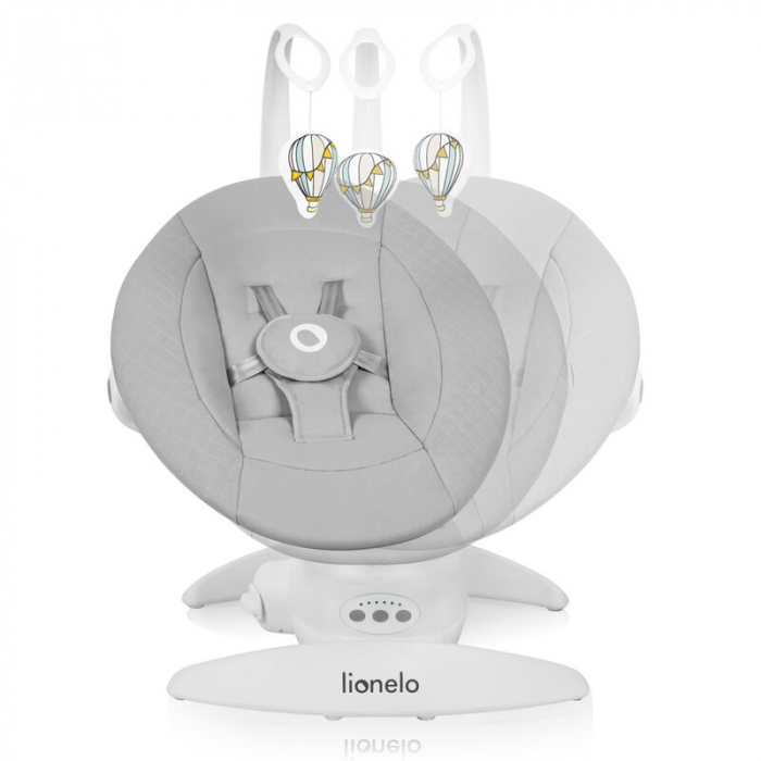 Balansoar, Lionelo, Iris, 2 in 1, Rotire 360 grade, Electric, Cu 3 moduri de leganare, Cu 5 trepte de viteza, Cu 3 pozitii de inclinare, Pana la 9 kg, Gri [7]