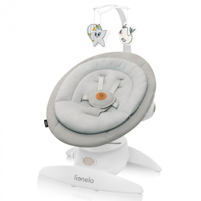 Balansoar, Lionelo, Mell, 2 in 1, Rotire 360 grade, Electric, Cu 3 moduri de leganare, Cu 5 trepte de viteza, Cu 3 pozitii de inclinare, Cu timer, 12 melodii si 2 sunete ale naturii, Pana la 9 kg, Bej [1]