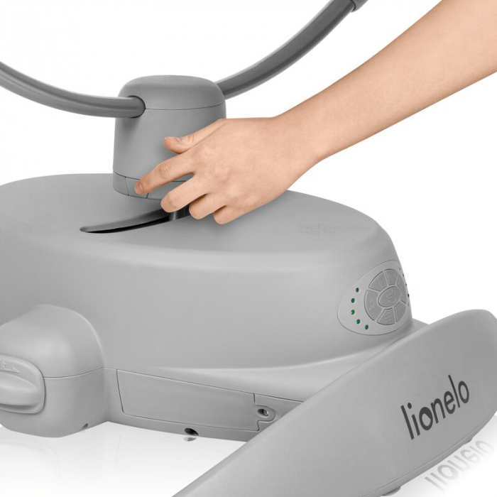 Balansoar, Lionelo, Mell, 2 in 1, Rotire 360 grade, Electric, Cu 3 moduri de leganare, Cu 5 trepte de viteza, Cu 3 pozitii de inclinare, Cu timer, 12 melodii si 2 sunete ale naturii, Pana la 9 kg, Gri [17]