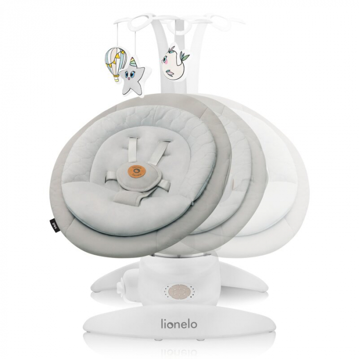 Balansoar, Lionelo, Mell, 2 in 1, Rotire 360 grade, Electric, Cu 3 moduri de leganare, Cu 5 trepte de viteza, Cu 3 pozitii de inclinare, Cu timer, 12 melodii si 2 sunete ale naturii, Pana la 9 kg, Bej [4]