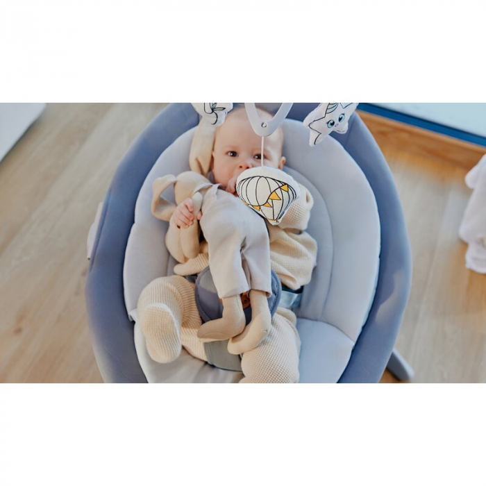 Balansoar, Lionelo, Mell, 2 in 1, Rotire 360 grade, Electric, Cu 3 moduri de leganare, Cu 5 trepte de viteza, Cu 3 pozitii de inclinare, Cu timer, 12 melodii si 2 sunete ale naturii, Pana la 9 kg, Bej [22]