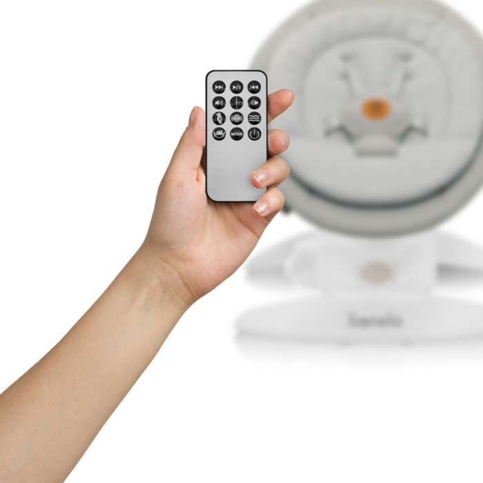 Balansoar, Lionelo, Mell, 2 in 1, Rotire 360 grade, Electric, Cu 3 moduri de leganare, Cu 5 trepte de viteza, Cu 3 pozitii de inclinare, Cu timer, 12 melodii si 2 sunete ale naturii, Pana la 9 kg, Bej [21]