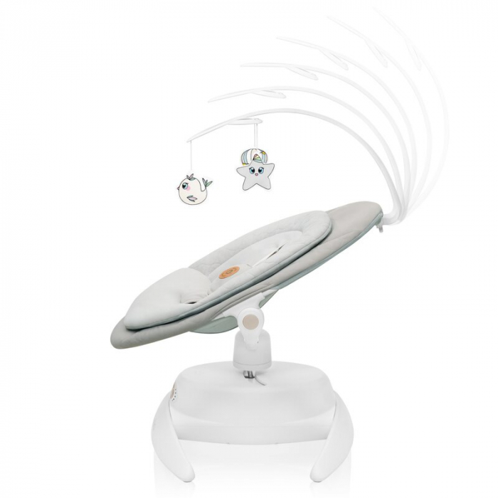 Balansoar, Lionelo, Mell, 2 in 1, Rotire 360 grade, Electric, Cu 3 moduri de leganare, Cu 5 trepte de viteza, Cu 3 pozitii de inclinare, Cu timer, 12 melodii si 2 sunete ale naturii, Pana la 9 kg, Bej [6]
