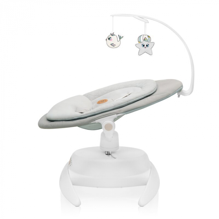 Balansoar, Lionelo, Mell, 2 in 1, Rotire 360 grade, Electric, Cu 3 moduri de leganare, Cu 5 trepte de viteza, Cu 3 pozitii de inclinare, Cu timer, 12 melodii si 2 sunete ale naturii, Pana la 9 kg, Bej [10]