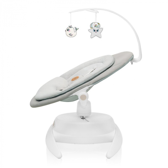 Balansoar, Lionelo, Mell, 2 in 1, Rotire 360 grade, Electric, Cu 3 moduri de leganare, Cu 5 trepte de viteza, Cu 3 pozitii de inclinare, Cu timer, 12 melodii si 2 sunete ale naturii, Pana la 9 kg, Bej [8]