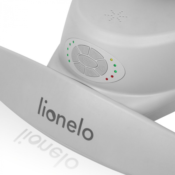 Balansoar, Lionelo, Mell, 2 in 1, Rotire 360 grade, Electric, Cu 3 moduri de leganare, Cu 5 trepte de viteza, Cu 3 pozitii de inclinare, Cu timer, 12 melodii si 2 sunete ale naturii, Pana la 9 kg, Gri [19]
