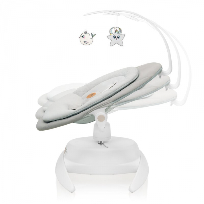 Balansoar, Lionelo, Mell, 2 in 1, Rotire 360 grade, Electric, Cu 3 moduri de leganare, Cu 5 trepte de viteza, Cu 3 pozitii de inclinare, Cu timer, 12 melodii si 2 sunete ale naturii, Pana la 9 kg, Bej [5]