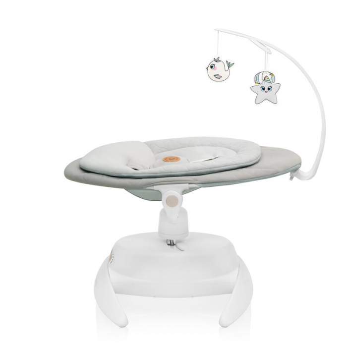 Balansoar, Lionelo, Mell, 2 in 1, Rotire 360 grade, Electric, Cu 3 moduri de leganare, Cu 5 trepte de viteza, Cu 3 pozitii de inclinare, Cu timer, 12 melodii si 2 sunete ale naturii, Pana la 9 kg, Bej [12]