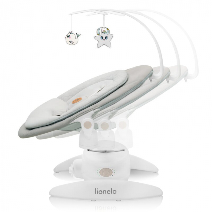 Balansoar, Lionelo, Mell, 2 in 1, Rotire 360 grade, Electric, Cu 3 moduri de leganare, Cu 5 trepte de viteza, Cu 3 pozitii de inclinare, Cu timer, 12 melodii si 2 sunete ale naturii, Pana la 9 kg, Bej [3]
