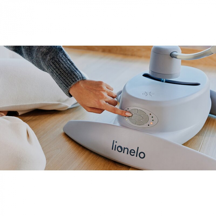 Balansoar, Lionelo, Mell, 2 in 1, Rotire 360 grade, Electric, Cu 3 moduri de leganare, Cu 5 trepte de viteza, Cu 3 pozitii de inclinare, Cu timer, 12 melodii si 2 sunete ale naturii, Pana la 9 kg, Gri [23]