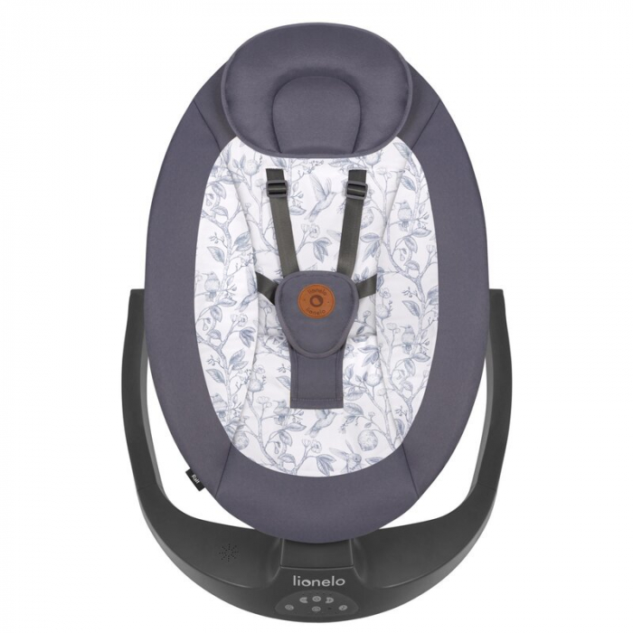 Balansoar si sezlong, Lionelo, Ralf, 2 in 1, Electric, Cu telecomanda si cablu USB, Cu miscare laterala de balansare si 5 niveluri diferite de viteza, Cu 12 melodii, Gri/Alb [7]