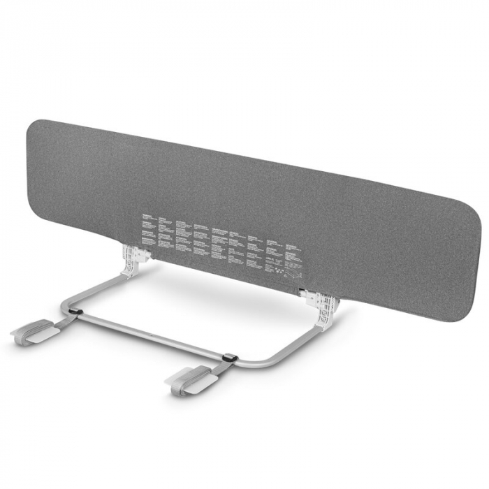 Bariera de protectie pentru pat, Lionelo, Lora XL, Pliabila, Sistem de blocare StandSafe, Geanta de transport inclusa, 150x46 cm, Conform cu BS 7972:2001+A1:2009, Gri [12]