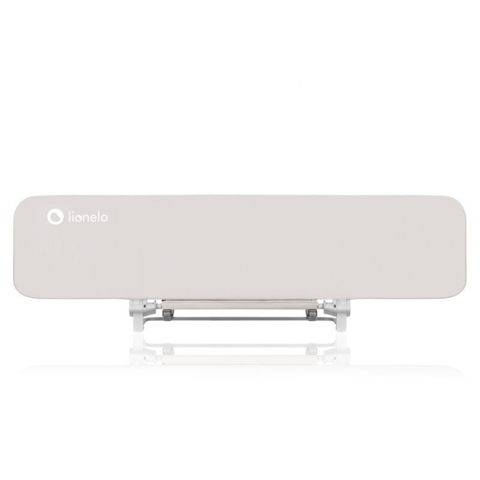 Bariera de protectie pentru pat, Lionelo, Lora XL, Pliabila, Sistem de blocare StandSafe, Geanta de transport inclusa, 150x46 cm, Conform cu BS 7972:2001+A1:2009, Bej [1]