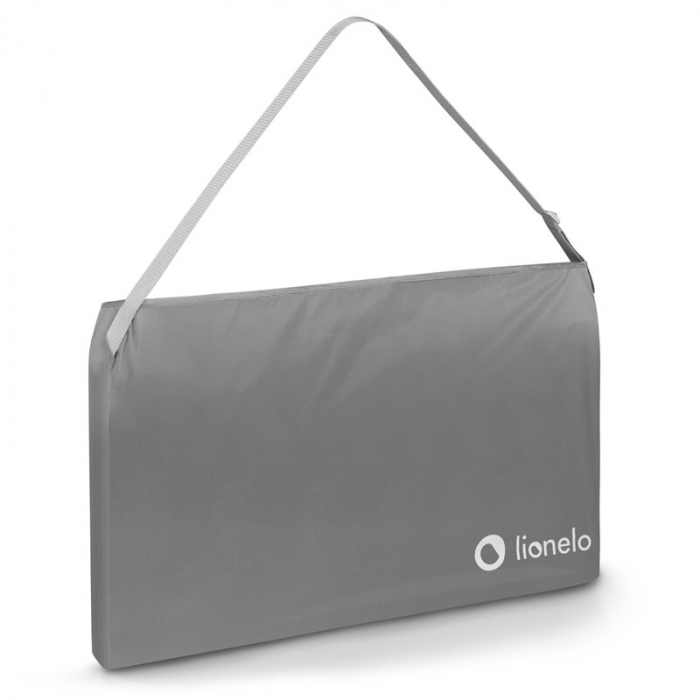 Bariera de protectie pentru pat, Lionelo, Lora XL, Pliabila, Sistem de blocare StandSafe, Geanta de transport inclusa, 150x46 cm, Conform cu BS 7972:2001+A1:2009, Gri [6]