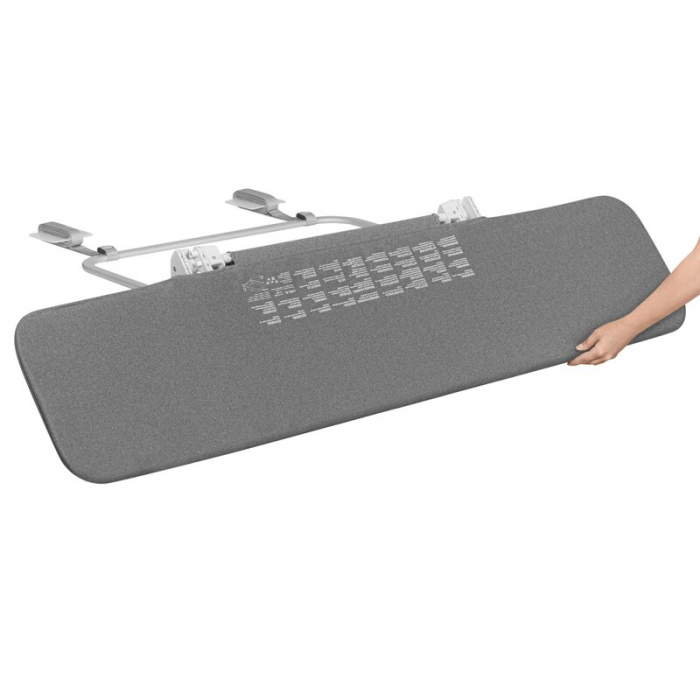 Bariera de protectie pentru pat, Lionelo, Lora XL, Pliabila, Sistem de blocare StandSafe, Geanta de transport inclusa, 150x46 cm, Conform cu BS 7972:2001+A1:2009, Gri [9]