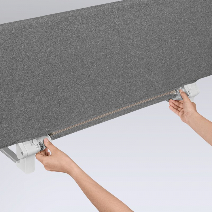 Bariera de protectie pentru pat, Lionelo, Lora XL, Pliabila, Sistem de blocare StandSafe, Geanta de transport inclusa, 150x46 cm, Conform cu BS 7972:2001+A1:2009, Gri [15]