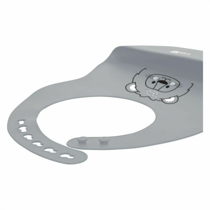 Baveta, FreeON, Moale, Din silicon, Fara BPA, Cu buzunar, 31 x 24 cm, Lion Grey [4]