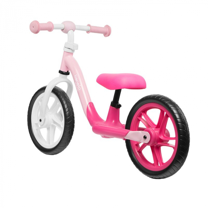 Bicicleta fara pedale, Lionelo, Alex, Usoara, Cu ghidon si sa reglabile, Greutate 3.3 Kg, Cu roti din spuma EVA, 12 inch, Bubblegum [4]