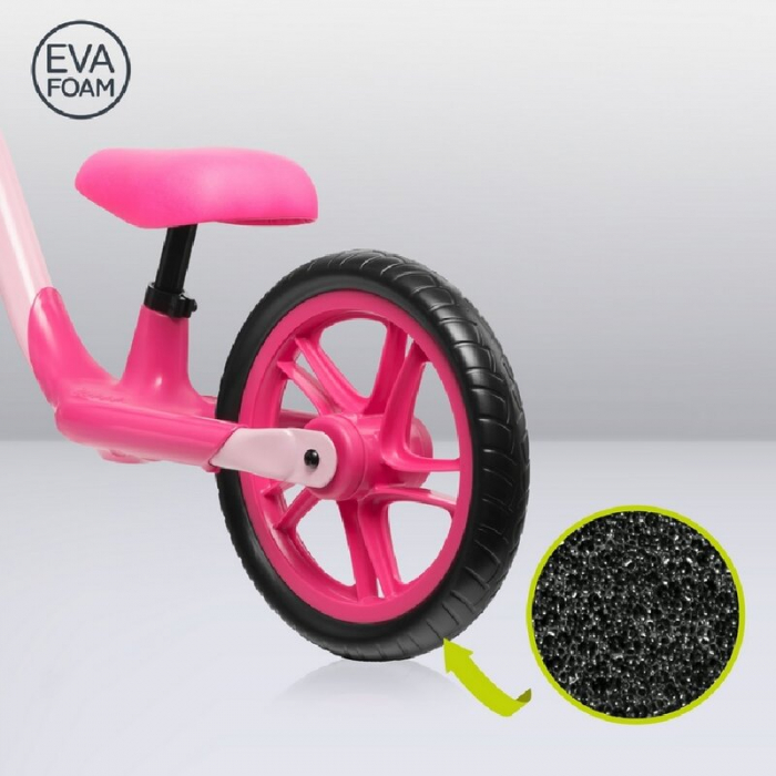 Bicicleta fara pedale, Lionelo, Alex, Usoara, Cu ghidon si sa reglabile, Greutate 3.3 Kg, Cu roti din spuma EVA, 12 inch, Bubblegum [15]