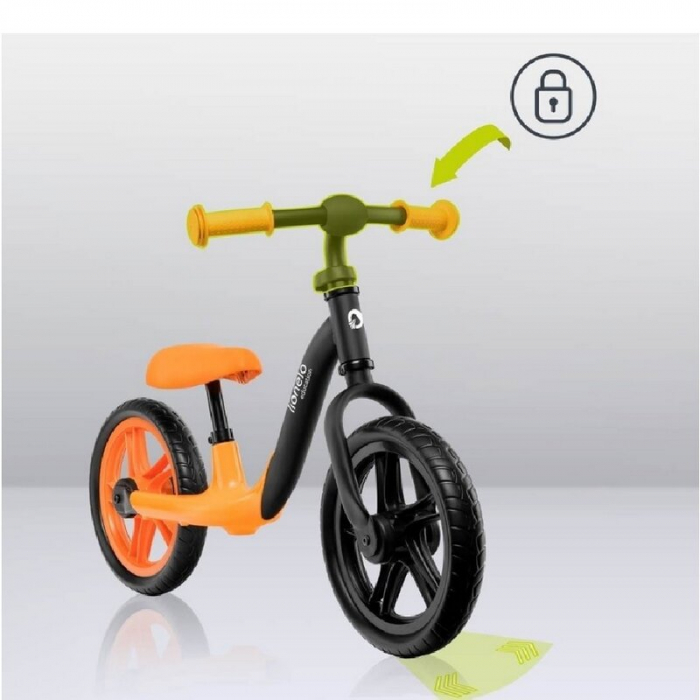 Bicicleta fara pedale, Lionelo, Alex, Usoara, Cu ghidon si sa reglabile, Greutate 3.3 Kg, Cu roti din spuma EVA, 12 inch, Orange [15]