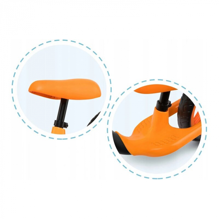 Bicicleta fara pedale, Lionelo, Alex, Usoara, Cu ghidon si sa reglabile, Greutate 3.3 Kg, Cu roti din spuma EVA, 12 inch, Orange [10]