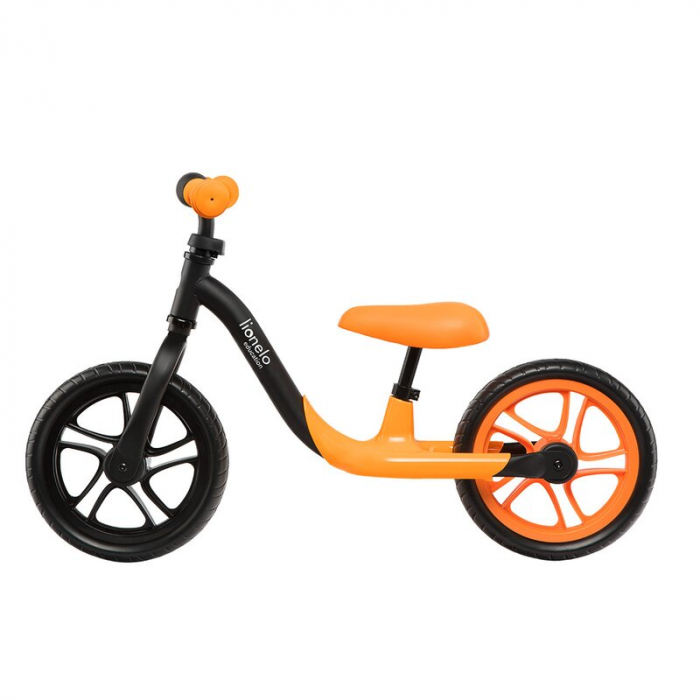Bicicleta fara pedale, Lionelo, Alex, Usoara, Cu ghidon si sa reglabile, Greutate 3.3 Kg, Cu roti din spuma EVA, 12 inch, Orange [5]