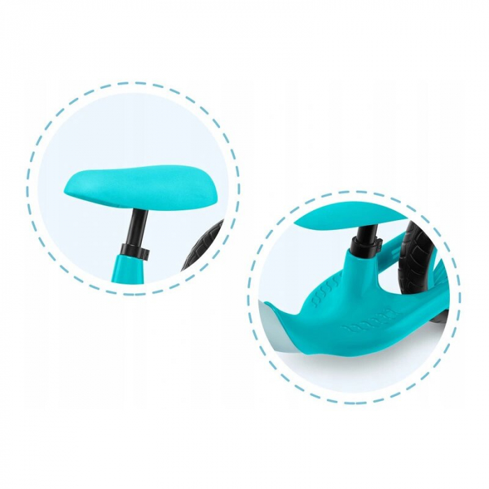 Bicicleta fara pedale, Lionelo, Alex, Usoara, Cu ghidon si sa reglabile, Greutate 3.3 Kg, Cu roti din spuma EVA, 12 inch, Turquoise [10]