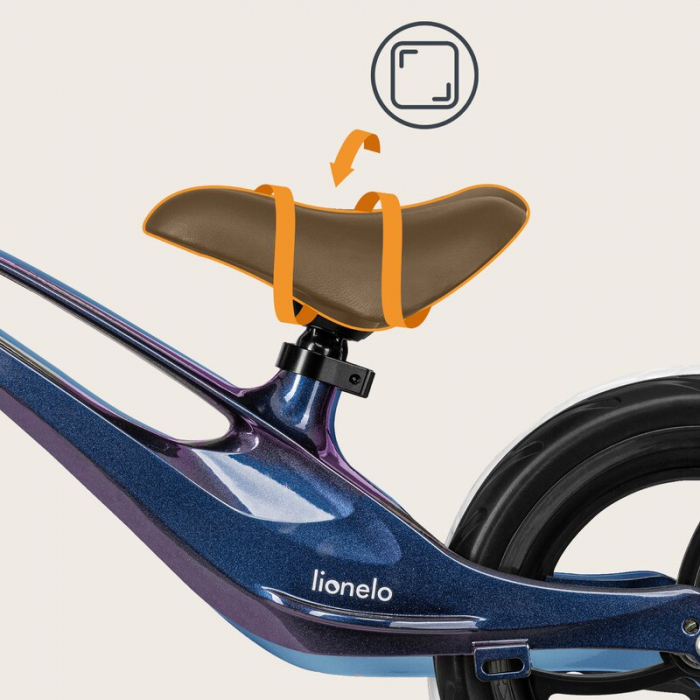 Bicicleta fara pedale, Lionelo, Bart, Usoara, Cu cadru din magneziu, Cu ghidon si sa reglabile, Greutate 3 Kg, 12 inch, Conform cu standardul european de securitate EN71, Blue Violet [13]