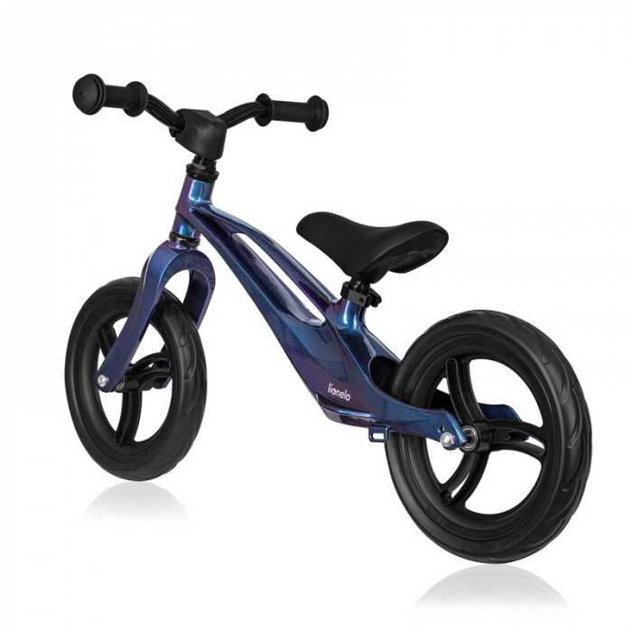 Bicicleta fara pedale, Lionelo, Bart, Usoara, Cu cadru din magneziu, Cu ghidon si sa reglabile, Greutate 3 Kg, 12 inch, Conform cu standardul european de securitate EN71, Blue Violet [4]