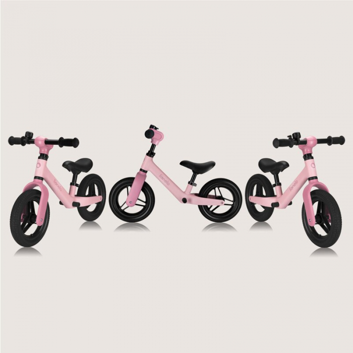 Bicicleta fara pedale, Lionelo, Toni, Cu ghidon si sa reglabile, Ultra usoara, 2.8 Kg, 18 luni+, Sustine 30 kg, Conform cu standardul EN71-1/2/3, Certificata TUV SUD, Roz [18]