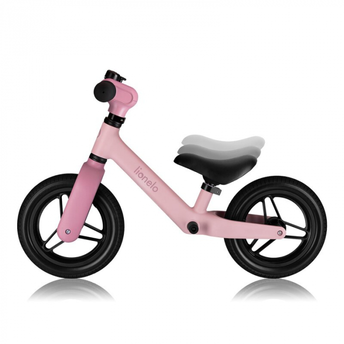 Bicicleta fara pedale, Lionelo, Toni, Cu ghidon si sa reglabile, Ultra usoara, 2.8 Kg, 18 luni+, Sustine 30 kg, Conform cu standardul EN71-1/2/3, Certificata TUV SUD, Roz [10]