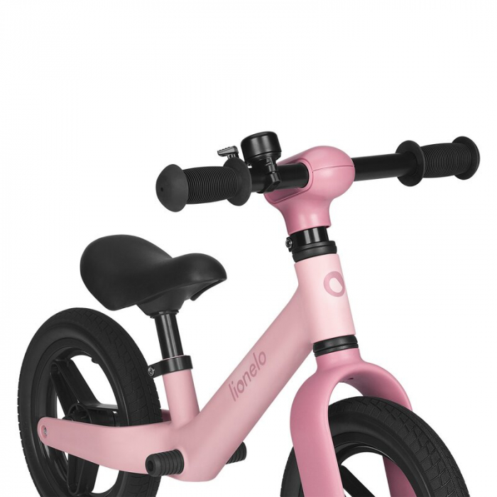 Bicicleta fara pedale, Lionelo, Toni, Cu ghidon si sa reglabile, Ultra usoara, 2.8 Kg, 18 luni+, Sustine 30 kg, Conform cu standardul EN71-1/2/3, Certificata TUV SUD, Roz [9]