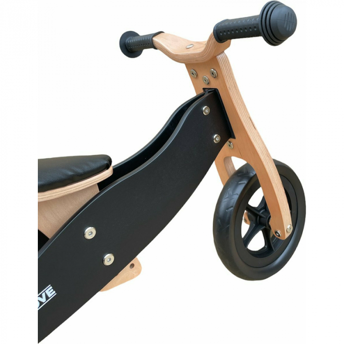 Bicicleta/tricicleta fara pedale din lemn, 2 in 1, Functie de bicicleta echilibru, Sa reglabila, Manere antiderapante, Roti ajustabile, 18 luni – 3 ani, Free2Move, Brown Black [4]