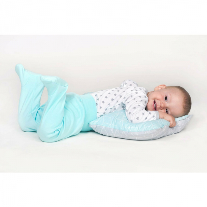 Bluza cu maneca lunga, Cu capse, Marime 56, Din bumbac 100%, New Baby, Classic II Grey with stars [3]