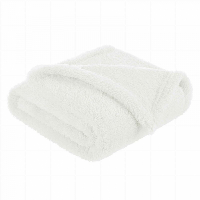 Bocioland - Paturica pufoasa pentru copii, Din fleece, Dimensiune mare 80 x 100 cm, Ecru [1]