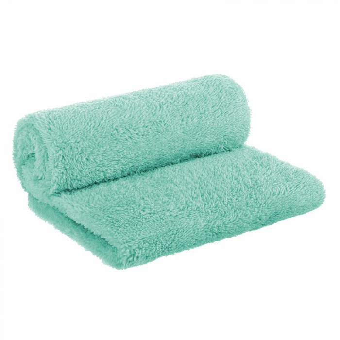 Bocioland - Paturica pufoasa pentru copii, Din fleece, Dimensiune mare 80 x 100 cm, Mint [3]