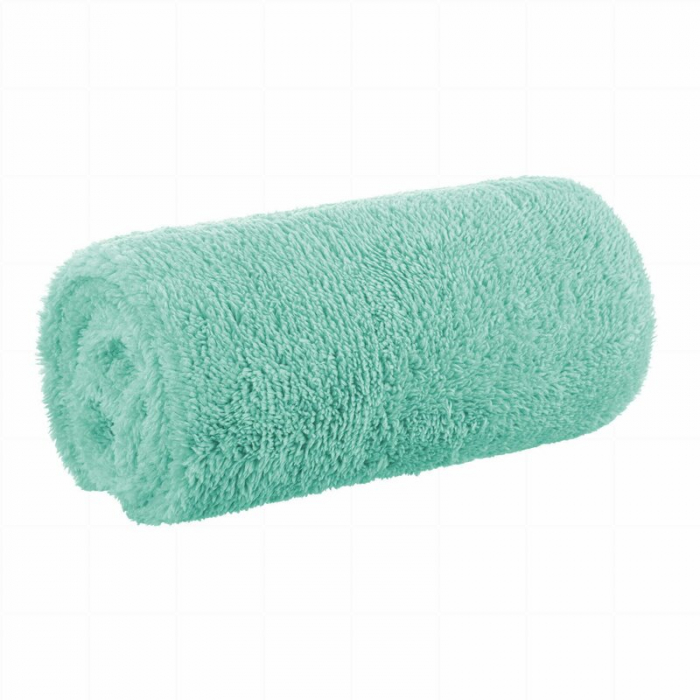 Bocioland - Paturica pufoasa pentru copii, Din fleece, Dimensiune mare 80 x 100 cm, Mint [2]