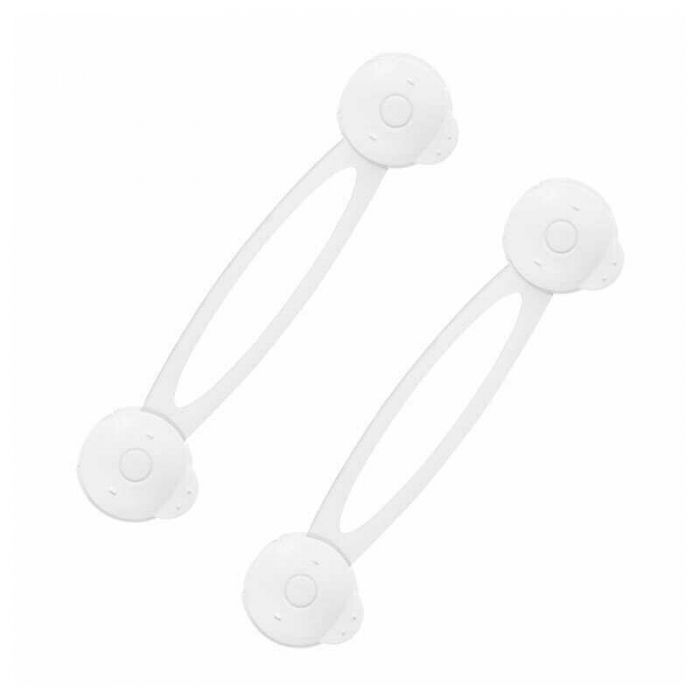 Bocioland - Set 2 sisteme de siguranta multifunctionale, Flexibile, Pentru sertare, Dulapuri, Frigider, Alb [1]