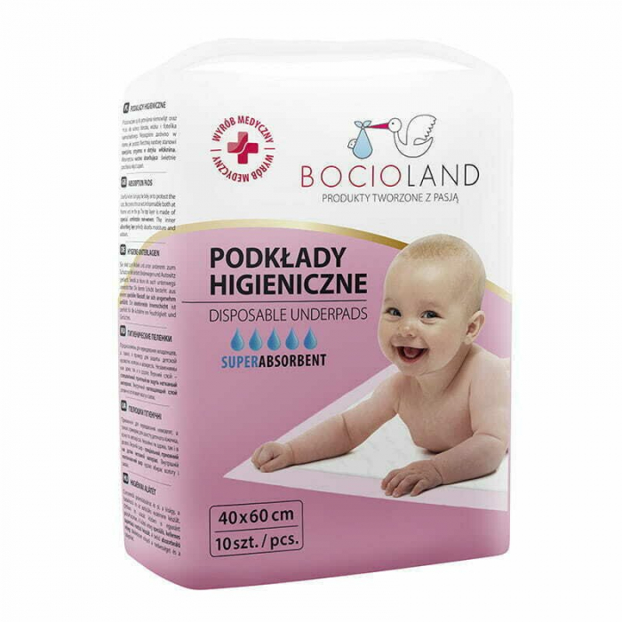 Bocioland - Set aleze impermeabile de unica folosinta, 10 bucati, 40x60 cm [4]