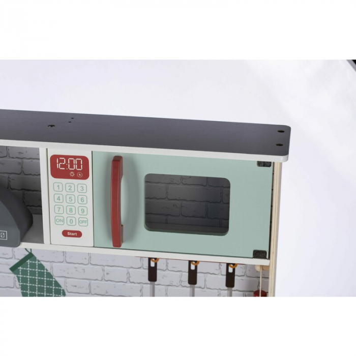 Bucatarie pentru copii, Mini Chef, Din lemn, Cu efecte de sunet si lumina, Cu accesorii, 70 x 30 x 104 cm, Free2Play [2]