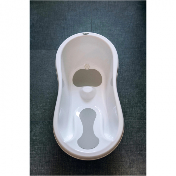 Cadita, Cu doua parti antiderapante, Cu dop, Conform cu standardul european de securitate EN 17072:2018, FreeON, 81x41x24 cm, White [4]