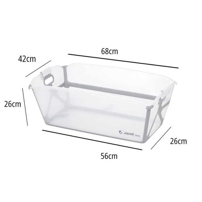 Cadita de baie cu pliere ultra-compacta, Jane, Oasis, Cu doua manere, 68 x 42 x 26 cm, Conform cu standardul european de siguranta EN 17072:2018, Botanic [16]